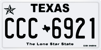 TX license plate CCC6921