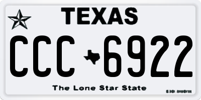 TX license plate CCC6922