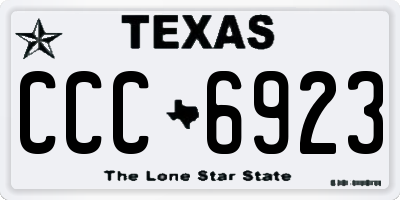 TX license plate CCC6923