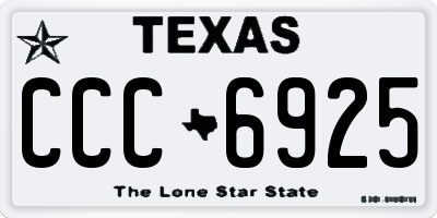 TX license plate CCC6925