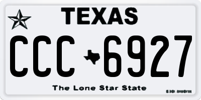 TX license plate CCC6927
