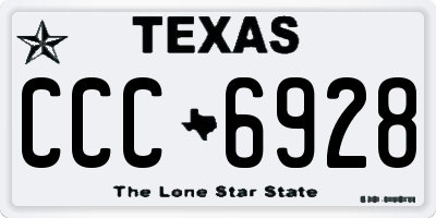 TX license plate CCC6928