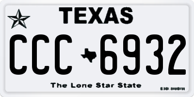 TX license plate CCC6932
