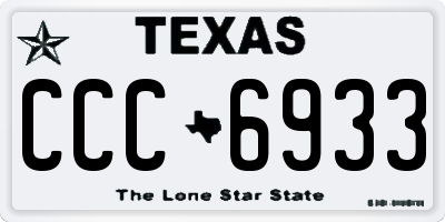 TX license plate CCC6933