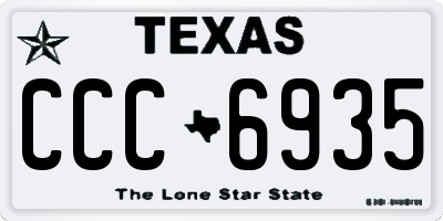 TX license plate CCC6935
