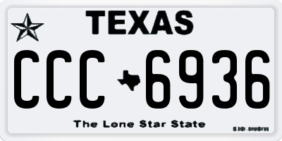 TX license plate CCC6936