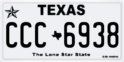 TX license plate CCC6938