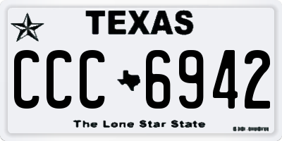 TX license plate CCC6942