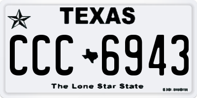TX license plate CCC6943