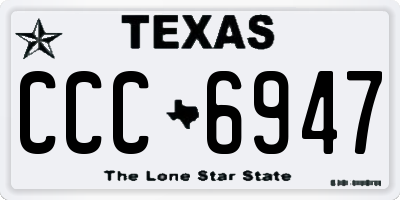 TX license plate CCC6947