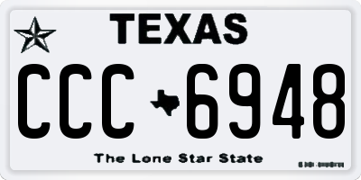 TX license plate CCC6948