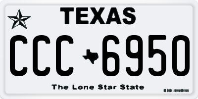 TX license plate CCC6950