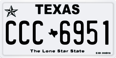 TX license plate CCC6951