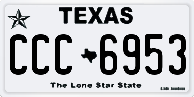 TX license plate CCC6953