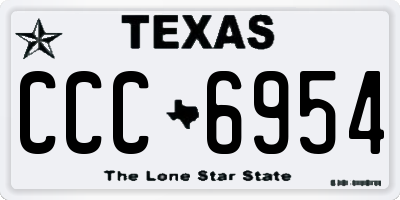 TX license plate CCC6954