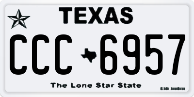 TX license plate CCC6957
