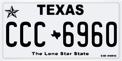 TX license plate CCC6960