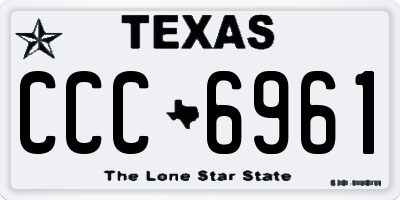 TX license plate CCC6961