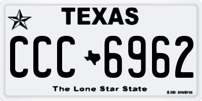 TX license plate CCC6962