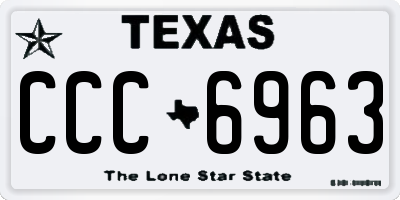 TX license plate CCC6963