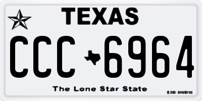 TX license plate CCC6964