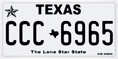 TX license plate CCC6965