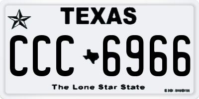 TX license plate CCC6966
