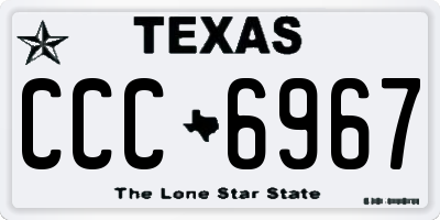 TX license plate CCC6967