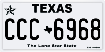 TX license plate CCC6968