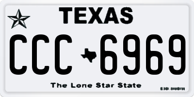 TX license plate CCC6969