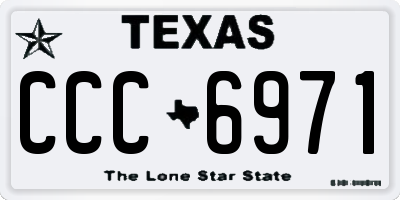 TX license plate CCC6971