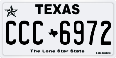 TX license plate CCC6972