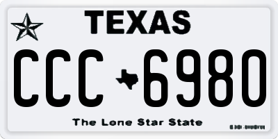 TX license plate CCC6980