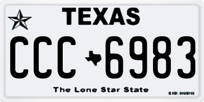 TX license plate CCC6983