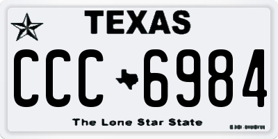 TX license plate CCC6984