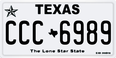 TX license plate CCC6989