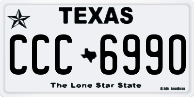 TX license plate CCC6990