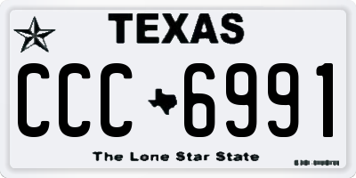 TX license plate CCC6991