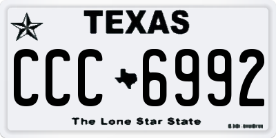TX license plate CCC6992
