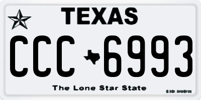 TX license plate CCC6993