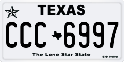 TX license plate CCC6997