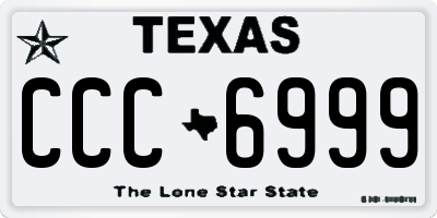 TX license plate CCC6999