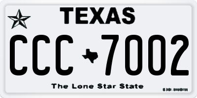 TX license plate CCC7002