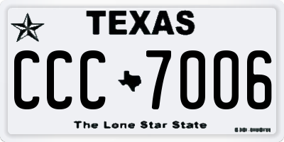 TX license plate CCC7006
