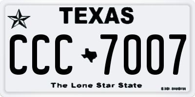 TX license plate CCC7007