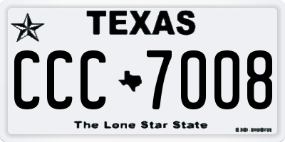 TX license plate CCC7008