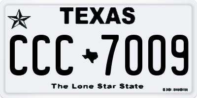 TX license plate CCC7009
