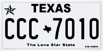 TX license plate CCC7010