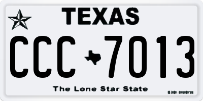 TX license plate CCC7013