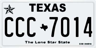 TX license plate CCC7014